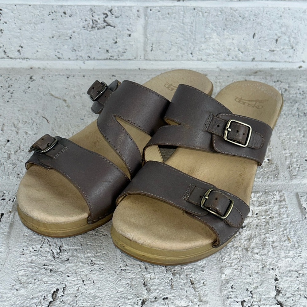 Dansko Sophie Wedge Sandals Taupe/Brown, EU 38, US 7.5-8 Adjustable straps